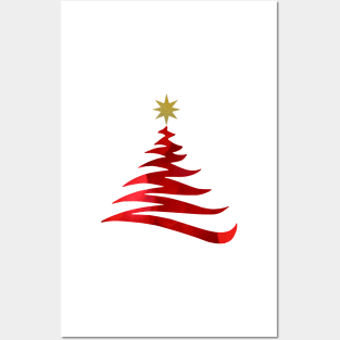 Red Christmas Tree Posters and Art